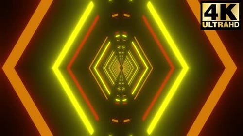 Neon Geometric Tunnel Loop Background