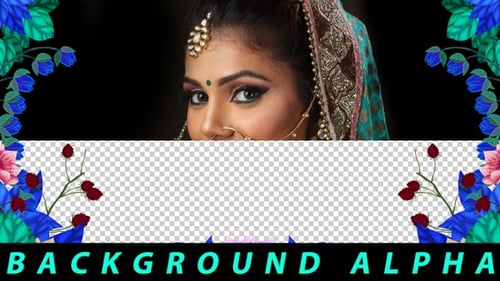 Vibrant Animated Floral Frame Overlay with Alpha Channel