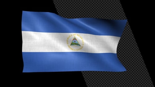 Realistic Waving Flag of Nicaragua Animation