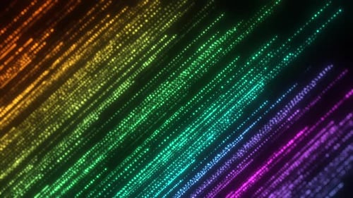 Futuristic Rainbow Particle Light Trails Background