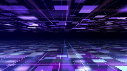 Futuristic Digital Grid Hyperspace Travel Loop