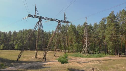 Aerial Power Line Tower