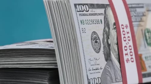 Bundles of One Hundred Dollar Bills