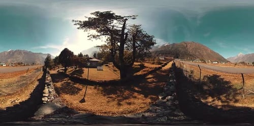 LUKLA NEPAL 1 DECEMBER 2017 360 VR Aircraft Take Off and Fly to Kathmandu