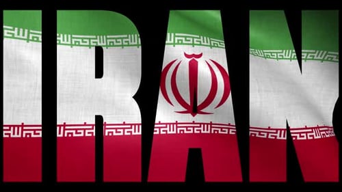 Drapeau de l'Iran au nom du pays