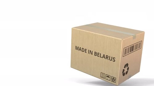 Carton with MADE IN BELARUS Text