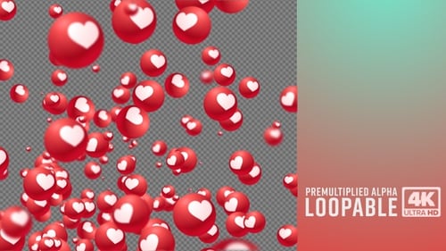 Social Emoji 3D Heart Madness Background Alpha Channel