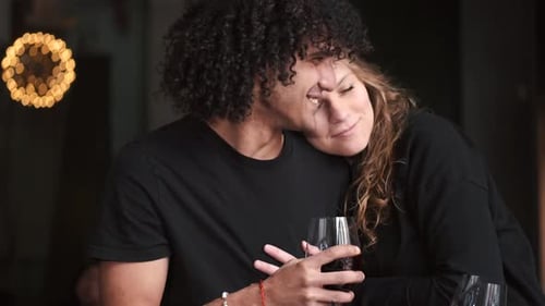 Loving Couple Enjoying Time in a Cafe Together