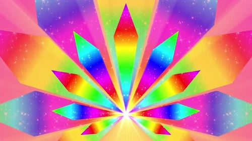 Vibrant Rainbow Starburst Radiating Loop Background