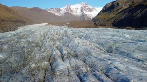Panoramic View To The Svnafellsjkull Glacier In Iceland - aerial drone shot.