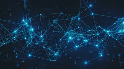 Abstract Blue Technology Network Connection Background Loop