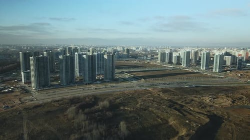 Aerial View of Modern Cityscape and New Buildings