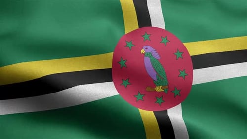 Dominica Flag Waving Seamless Loop Animation