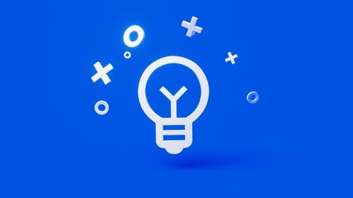Modern 3D Lightbulb Idea Icon Reveal Animation