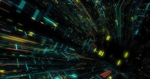 Futuristic Digital Data Tunnel Loop Background