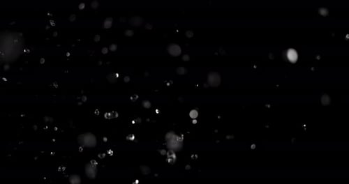 Water Droplets Spraying on Black Background
