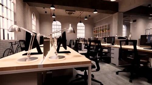 Interior Empty Modern Loft Office open space