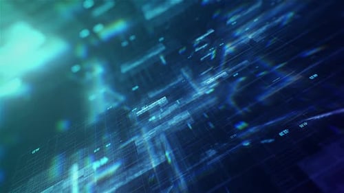 Futuristic Digital Data Flow Grid Network Background