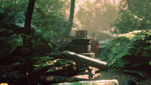 Discarded Car Tires in the Forest