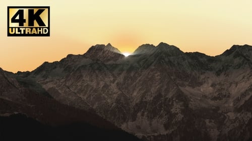 Majestic Mountains at Sunrise, Golden Light