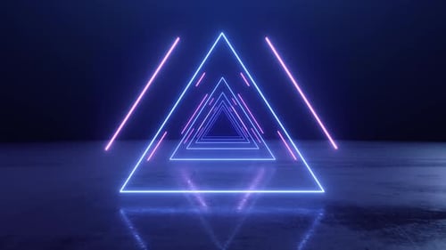 VJ Abstract Neon Triangle Tunnel