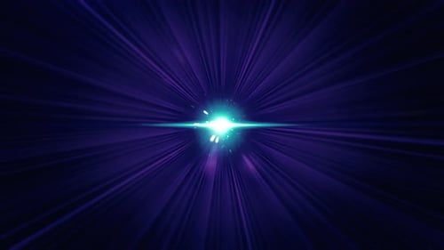 Abstract flight backwards through space among shining stars, seamless loop