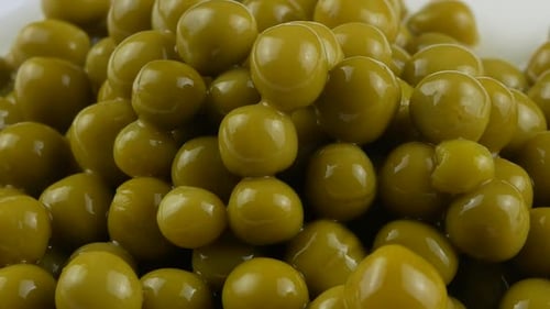 Marinated green peas close up