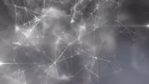 Futuristic Network Connection Loop with Plexus Background