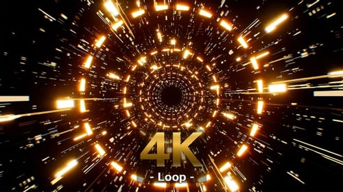 Technology Orange Light Tunnel 4K