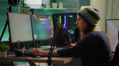 Enthusiastic Gamer Playing Online Game