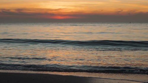 Best Beautiful Sunset or Sunrise on Paradise Sand Beach on the Island in Slow Motion