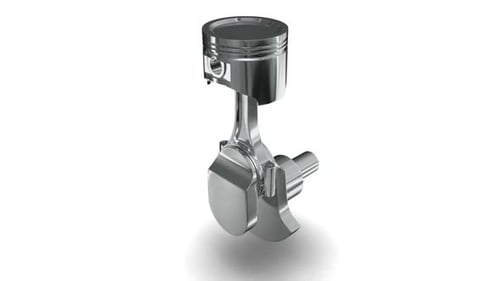 3D Piston and Crankshaft Engine Part Working Loop