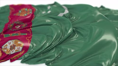 Turkmenistan Flag Animation with Realistic Fabric Movement