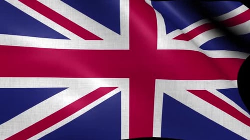 Waving Union Jack Flag Seamless Loop Animation