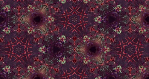 Animated Geometric Neon Kaleidoscope Background Loop
