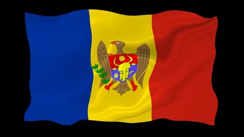 Moldova Flag Waving Seamless Loop Animation