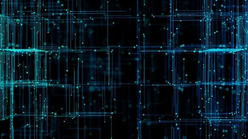 Animated Digital Network Background with Connecting Lines and Dots
