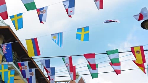 World Flags Decoration Flapping in the Wind