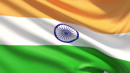 Realistic Waving Indian National Flag Background Animation