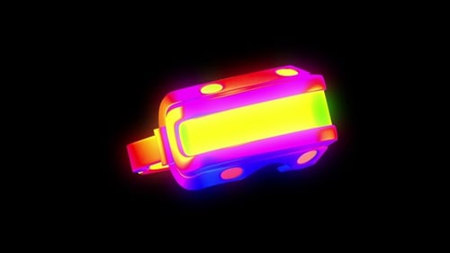 Neon VR Box Flying Psychedelic 3D Animation for Colorful NFT