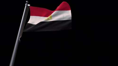 Realistic Waving Egyptian Flag Loop