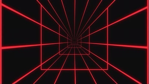 Digital Wireframe Tunnel