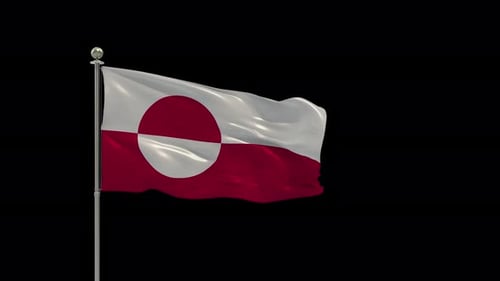 Waving Greenland Flag Animation for International Projects