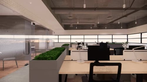 Interior Empty Modern Loft Office open space modern office footage