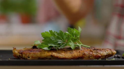 Delicious Food Fried Meat Piece Grilled Pork