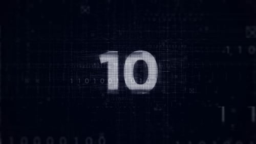 Glitch Countdown Grid Intro Reveal