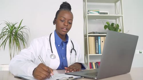 Friendly Doctor Telemedicine Consultation in Bright Office