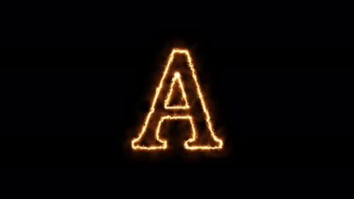 Animated Fire Energy Outline Letter A