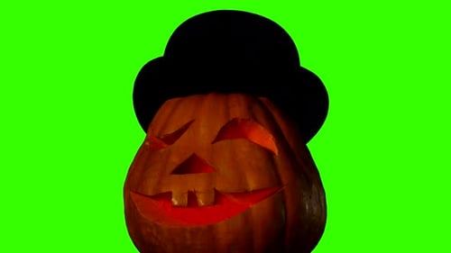 Abóbora de Helloween na tela verde
