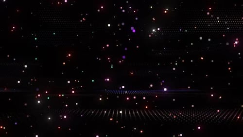 Animated Abstract Grid of Sparkling Particles